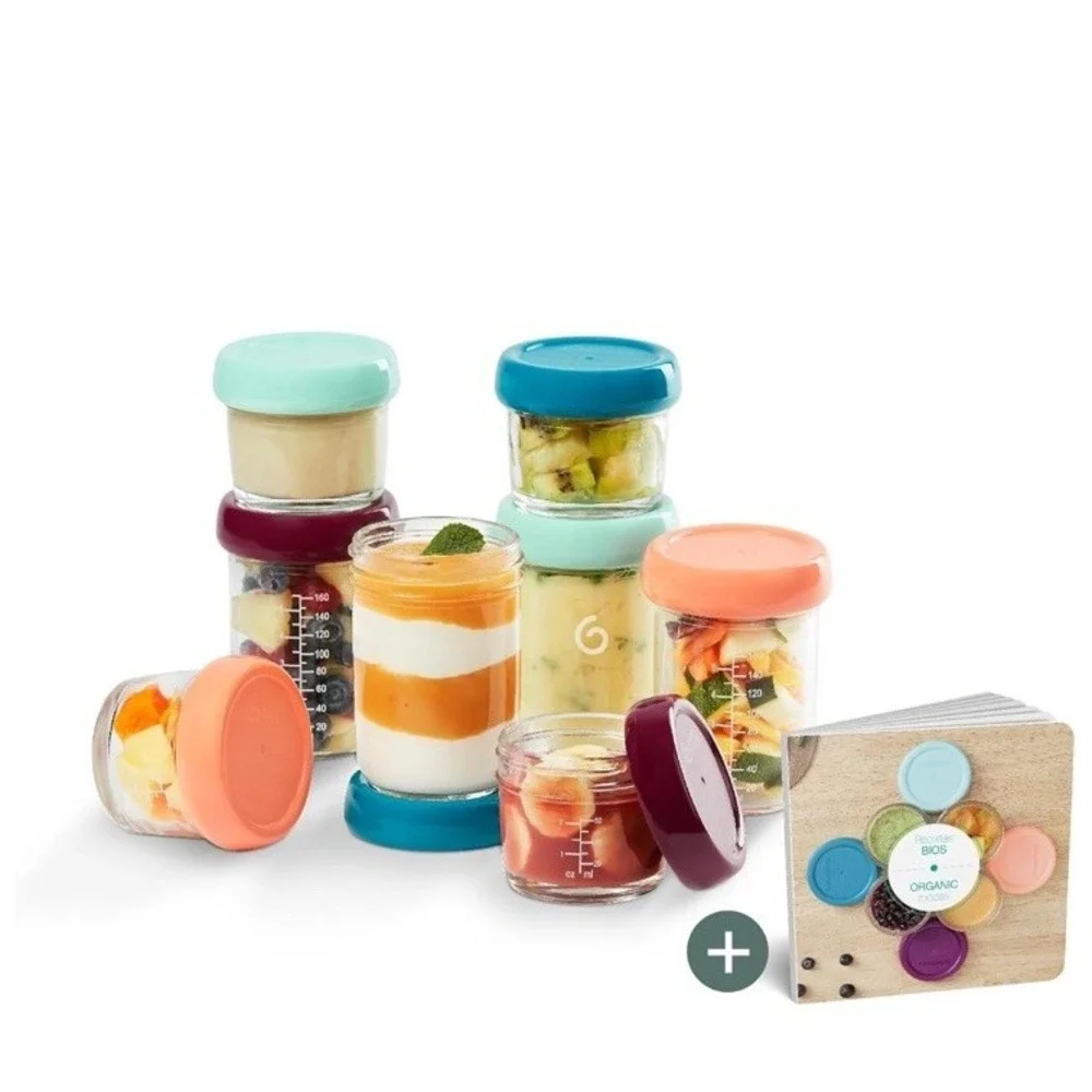 Glass Baby Food Storage Jars -‎ 8 Packs, Freezer & Dishwasher Safe